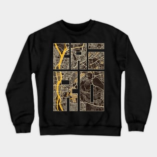 Cairo, Egypt City Map Typography - Pastel Crewneck Sweatshirt